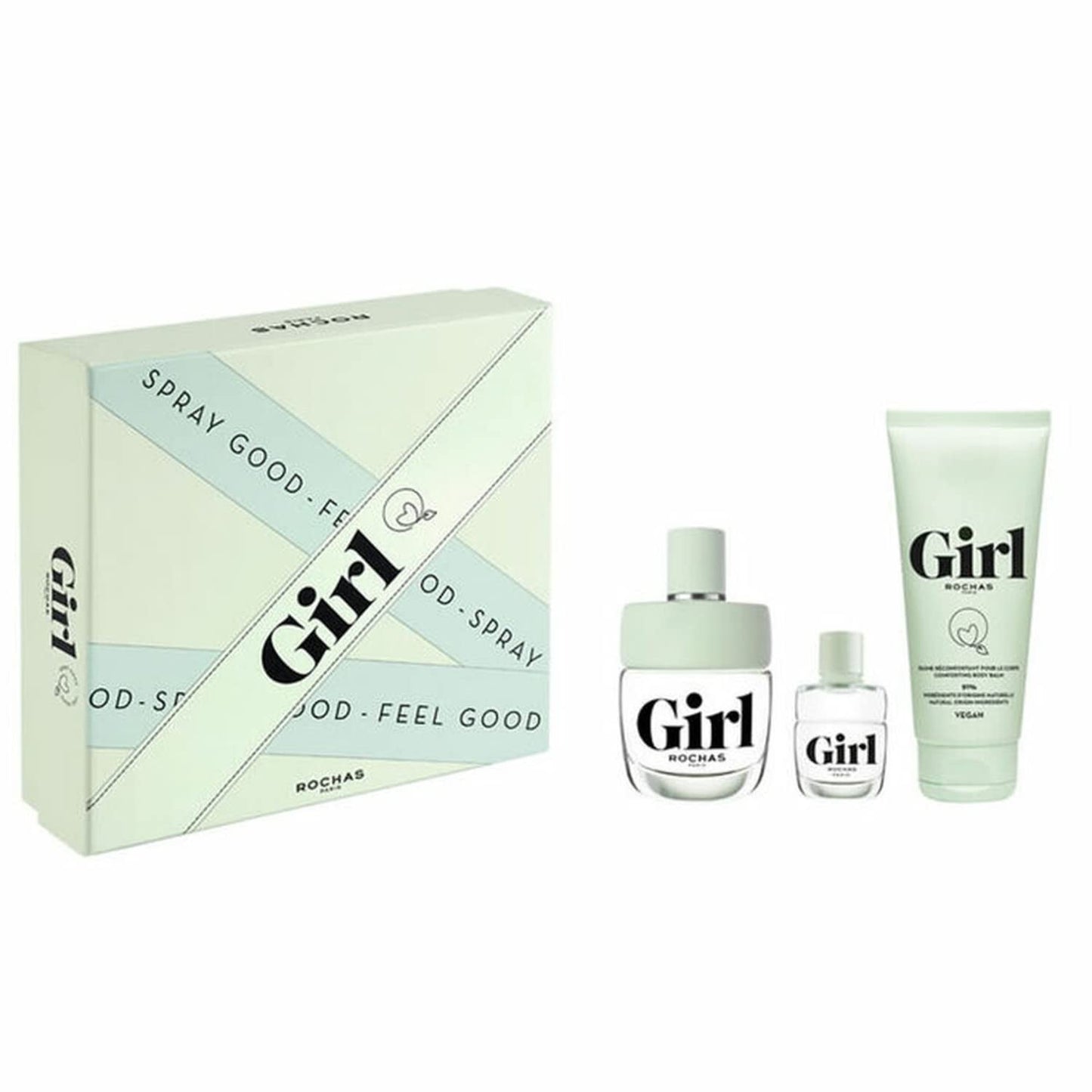 Rochas Girl 3 Piece Set with 100ml Eau de Parfum and 4.5ml Travel Size for Invigorating Elegance
