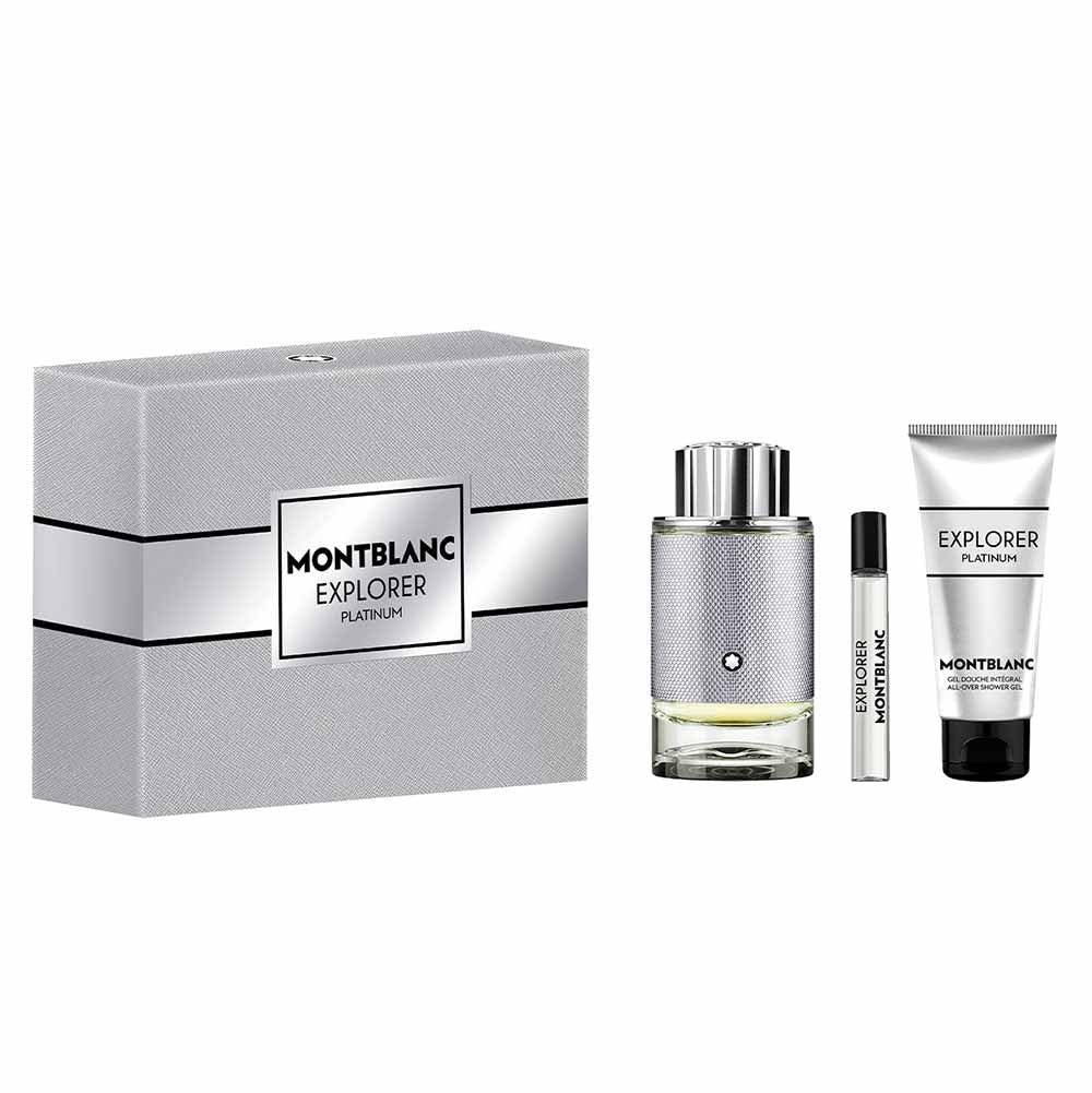 MONT BLANC EXPLORER PLATINUM SET 3.4 EDP/S, 3.4 GEL, 7.5 ML MINI
