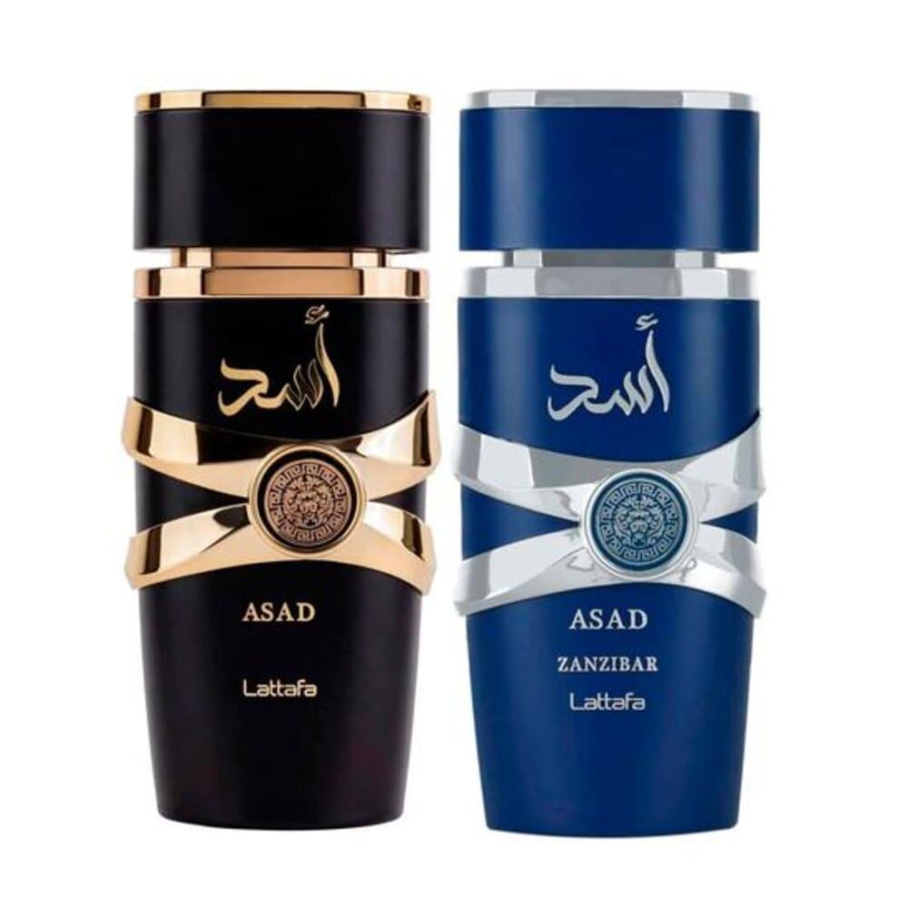 Lattafa Asad and Zanzibar Eau de Parfum Set for Unisex Fragrance Collection