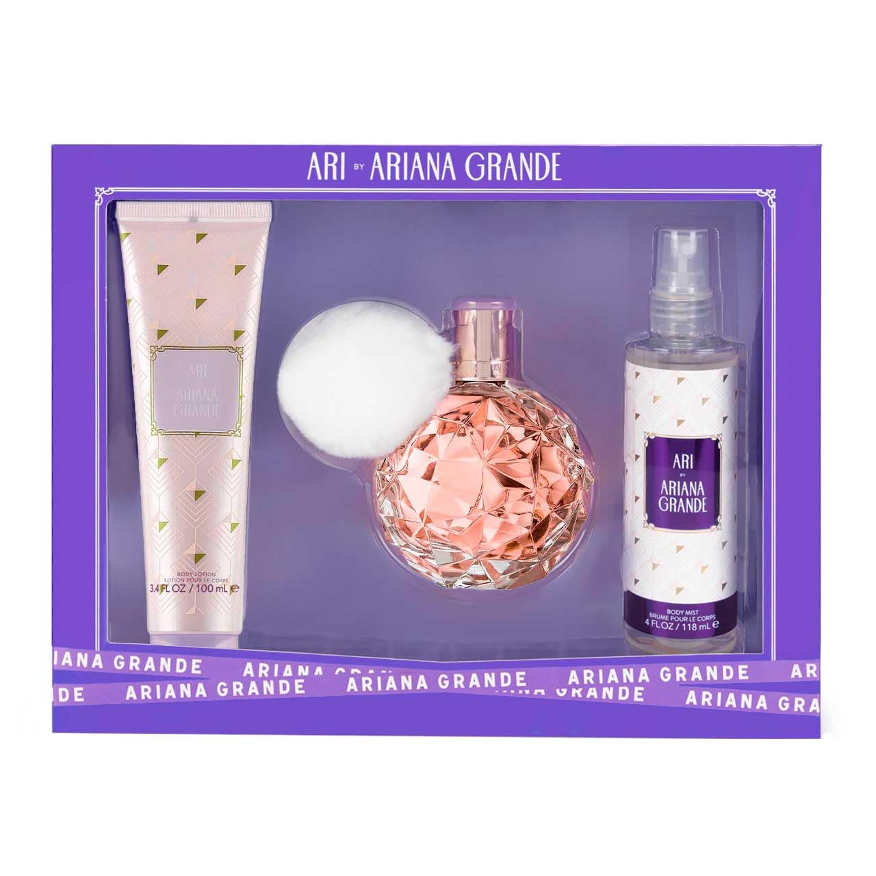 SET AG ARIANA GRANDE 3PC ARI 3.4 EDP+3.4 BODY SOUFFLE+4.0 BODY MIST (W) SOFT WINDOW BOX