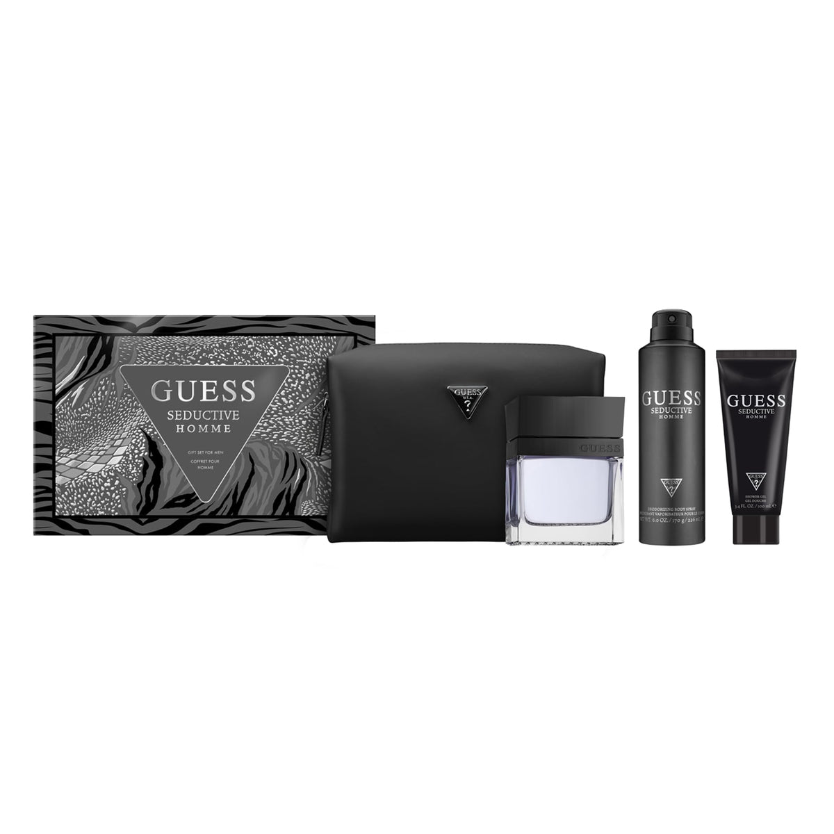 GUESS Seductive Homme Eau de Toilette Men 4pc Set - 3.4 Oz (100.55 mL)