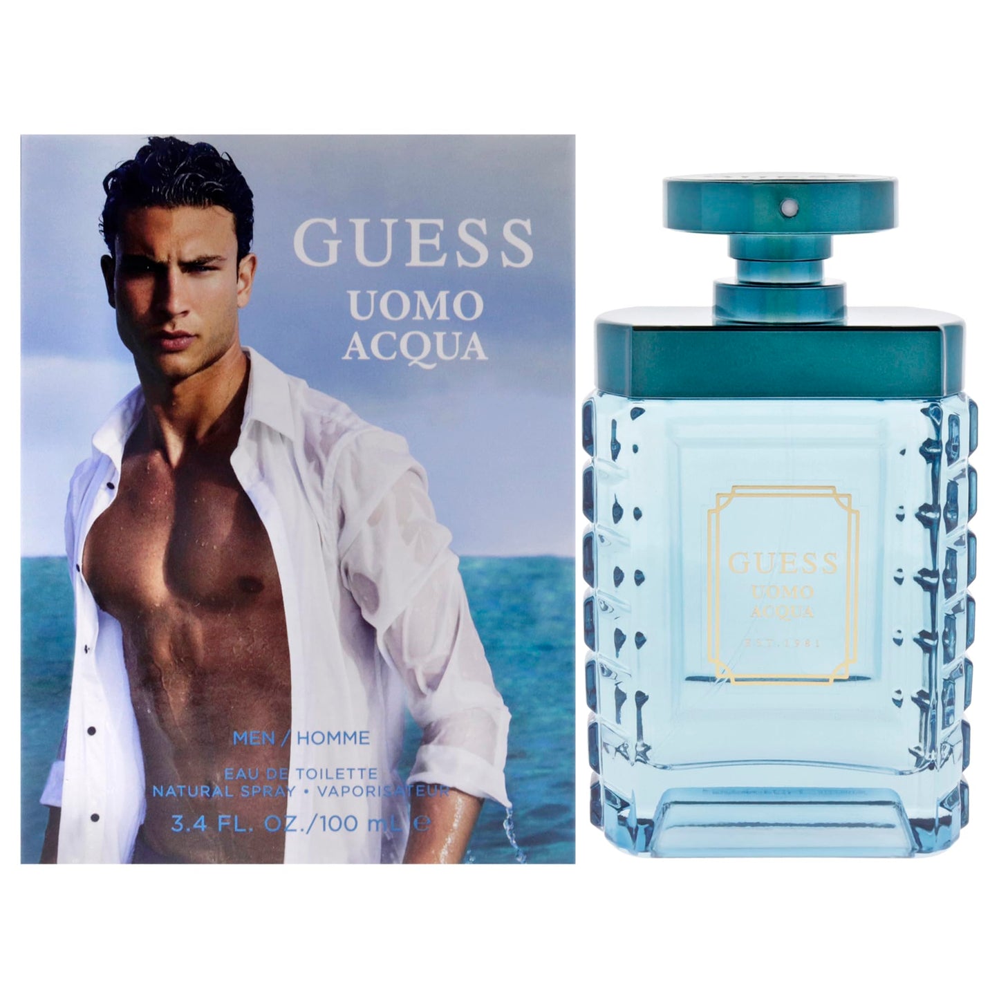 GUESS Uomo Acqua Eau de Toilette for Men 3.4 oz