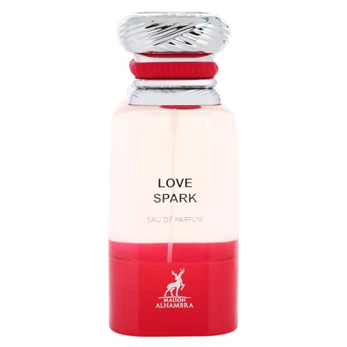 Maison Alhambra Love Spark – Fruity, Spicy, Floral, Musky – Eau de Parfum Spray Long-Lasting Fragrance for Unisex, 2.7 Ounce / 80 ml