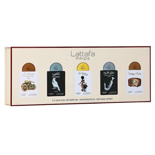 LATTAFA PRIDE 5X20ML GIFTSET BIKE 1910-SHAHEEN SILVER-AFRICAN DRUMMER-SHUYUKH SILVER-VINTAGE RADIO