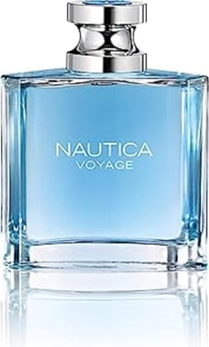 Nautica Voyage Eau De Toilette, Cologne and Fragrance For Men, Fresh, Romantic, Fruity Scent Woody, Aquatic Notes of Apple, Water Lotus, Cedarwood, and Musk Ideal Day Wear, Long Lasting 3.3Fl oz