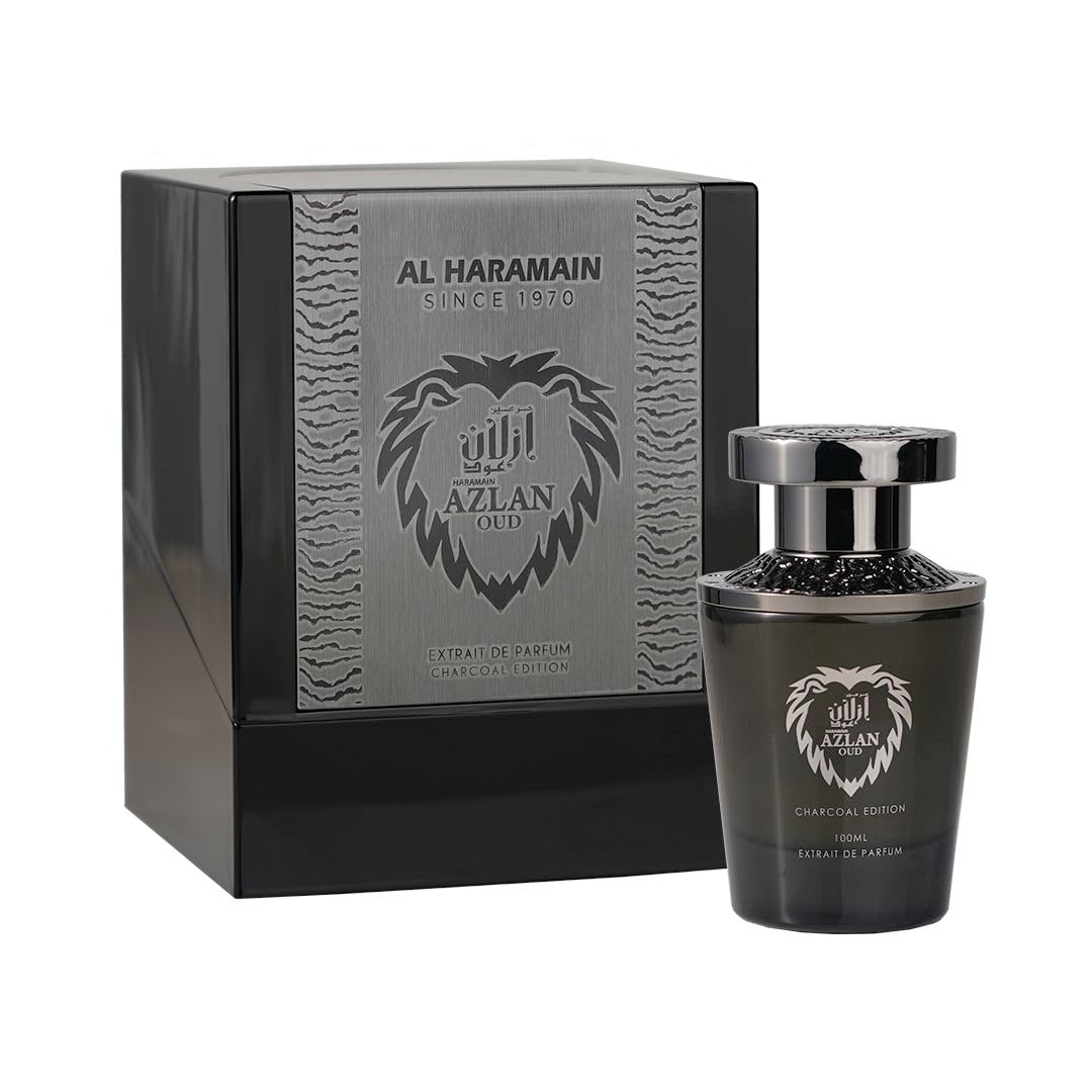 Al Haramain Azlan Oud Charcoal Edition Extrait De Parfum for Men, 3.33 Ounce