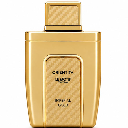 Orientica Le Motif Imperial Gold Eau De Parfum – Citrus, Bergamot, Lemon, Violet Leaves, Jasmine Tea, Lavender, Sandalwood, Ambergris, Musk - Arabic Perfume for Men & Women – 2.9oz / 85ml