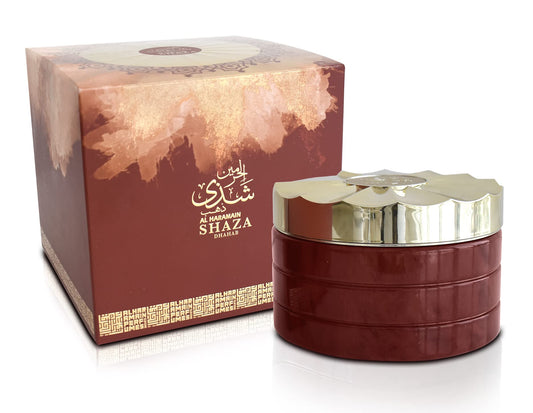 Al Haramain Shaza Dhahab Oudh Maal Attar Arabian Bukhoor - Premium Arabic Bakhoor Incense - Long-Lasting Scent - Islamic, Eid & Ramadan Gifts - Perfect for Home, Prayer, Meditation, Relaxation – 75 gm