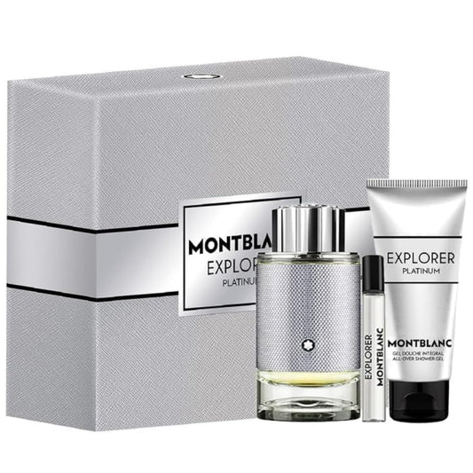 MONT BLANC EXPLORER PLATINUM SET 3.4 EDP/S, 3.4 GEL, 7.5 ML MINI